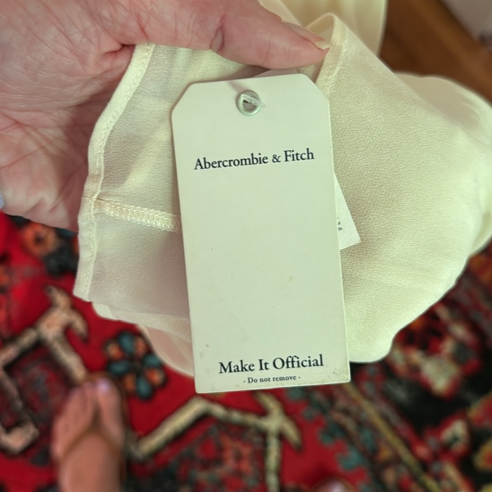 NWT Abercrombie & Fitch Cream Godet Maxi dress, Small graduation, bride, shower - Picture 8 of 10